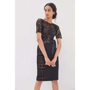 Bequile by Byron Lars Carissima Sheath Dress for Anthropologie Black Lace Sz 4P